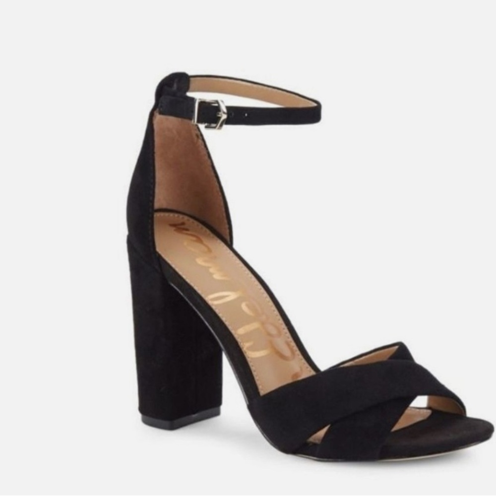 Sam Edelman Yancy - Black Suede Block Heel - Multiple Sizes - Picture 6 of 14